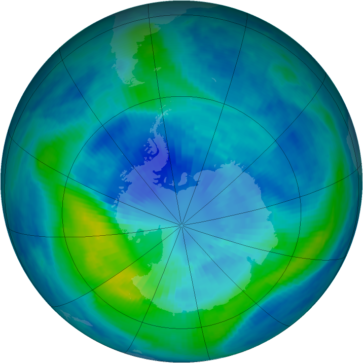 Antarctic ozone map for 27 March 2000